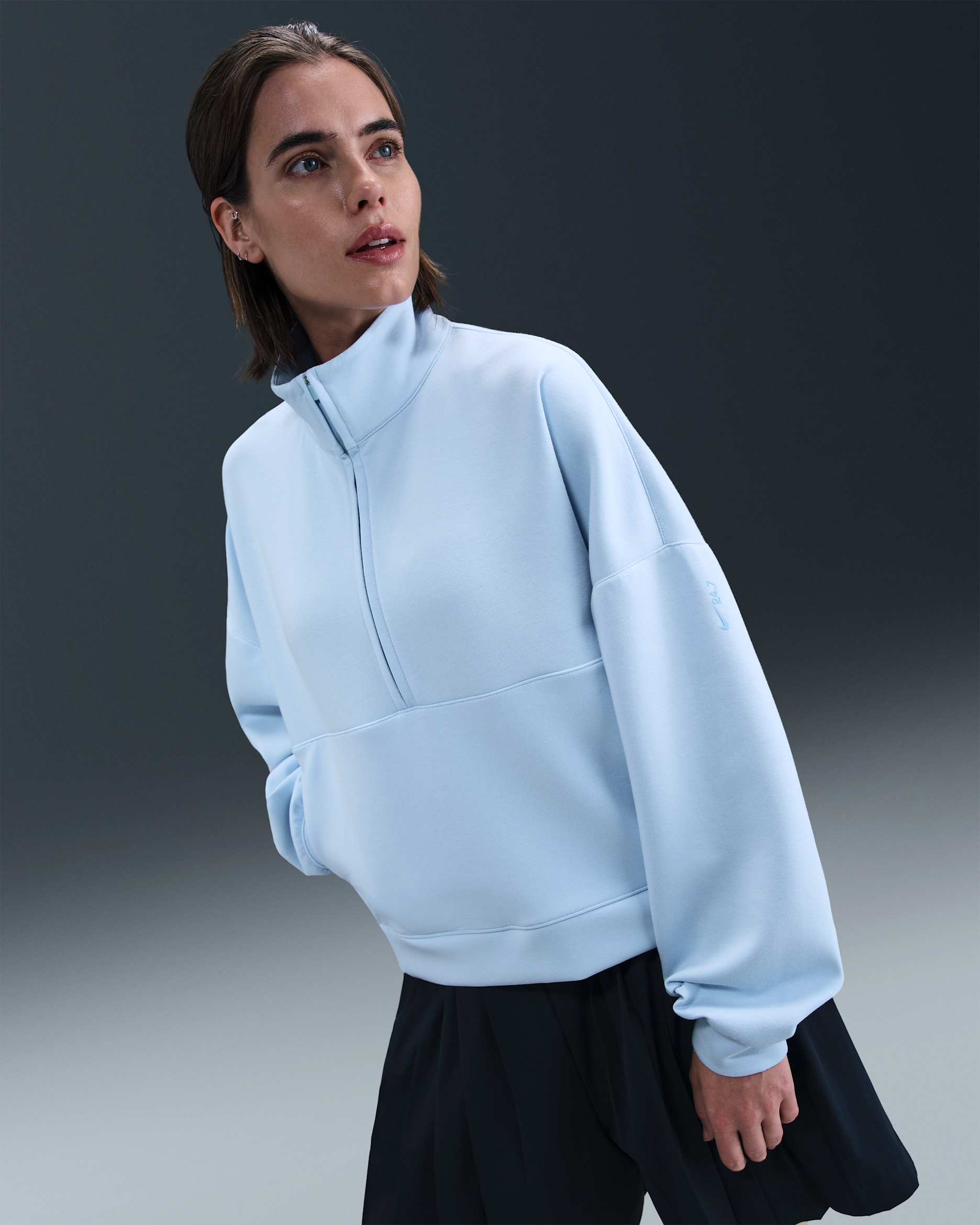 Nike 24.7 ImpossiblySoft Women's Dri-FIT Oversized 1/2-Zip Top